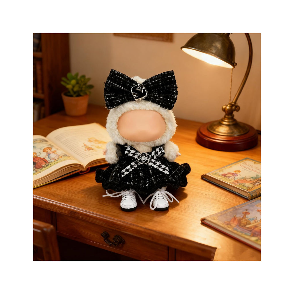 Clothes for LABUBU 17cm Doll (NO Doll)（NO Shoes, Outfit for LABUBU, Dress and Hairpin Set for LABUBU Dress Up, Fashion and Premium Dolls Accessories for LABUBU