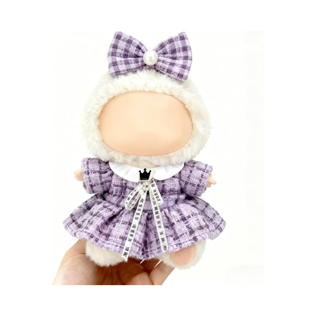 Clothes for LABUBU 17cm Doll (NO Doll), Outfit for LABUBU, Dress and Hairpin Set for LABUBU Dress Up, Fashion and Premium Dolls Accessories for LABUBU