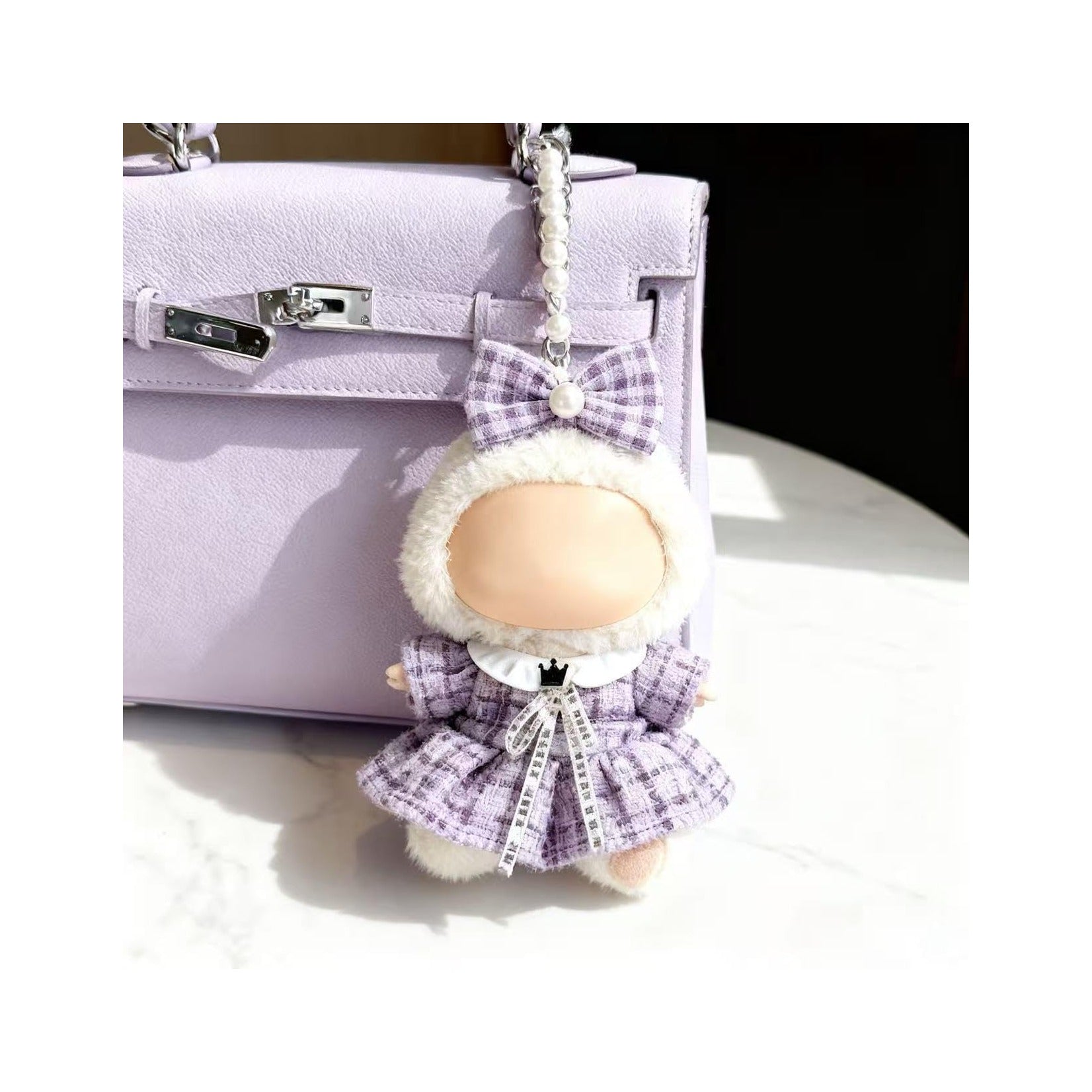 Clothes for LABUBU 17cm Doll (NO Doll), Outfit for LABUBU, Dress and Hairpin Set for LABUBU Dress Up, Fashion and Premium Dolls Accessories for LABUBU