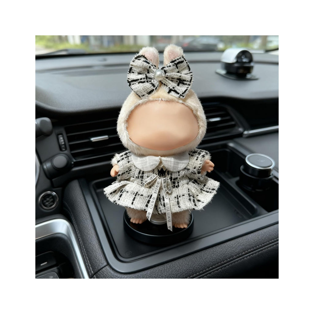 Clothes for LABUBU 17cm Doll (NO Doll), Outfit for LABUBU, Dress and Hairpin Set for LABUBU Dress Up, Fashion and Premium Dolls Accessories for LABUBU