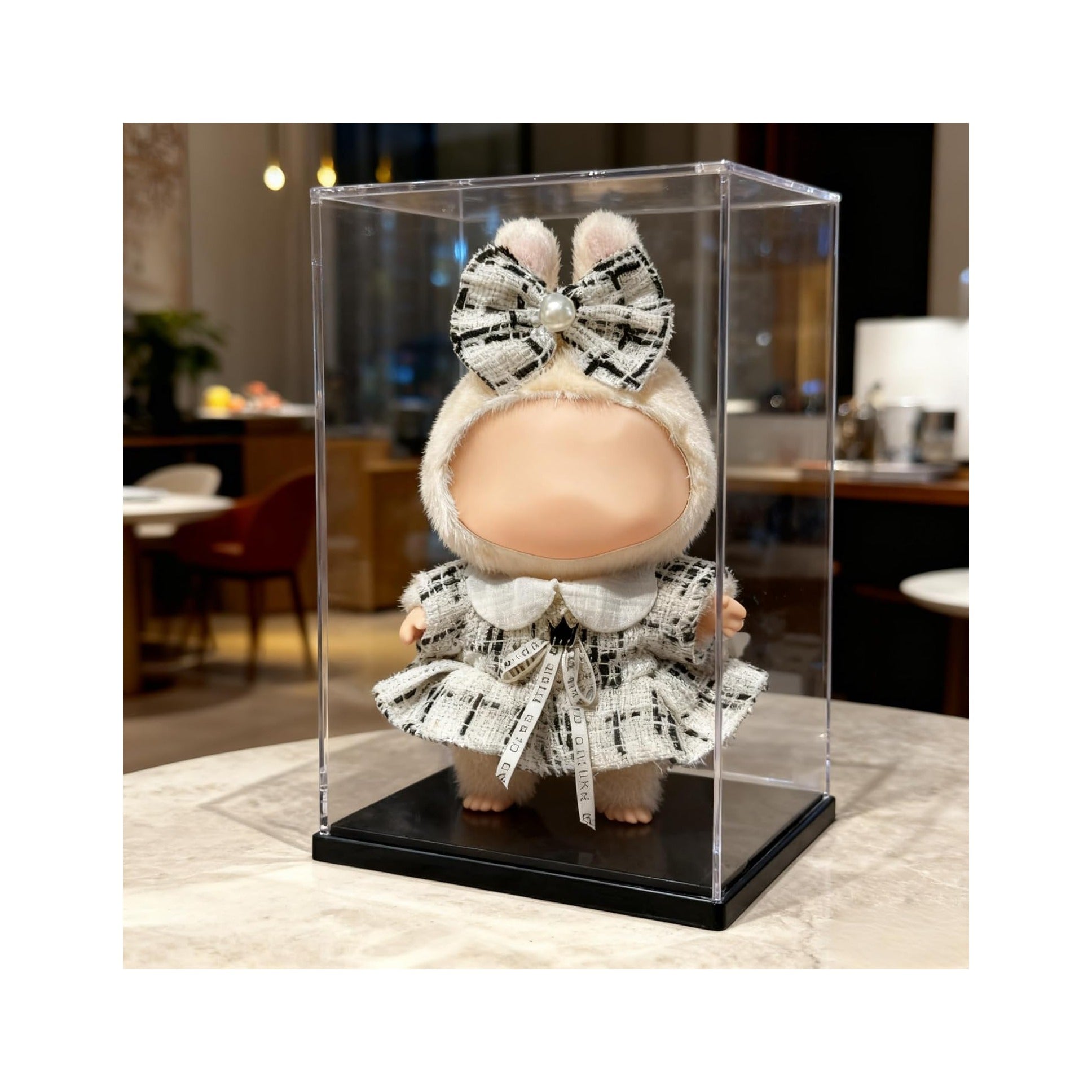 Clothes for LABUBU 17cm Doll (NO Doll), Outfit for LABUBU, Dress and Hairpin Set for LABUBU Dress Up, Fashion and Premium Dolls Accessories for LABUBU