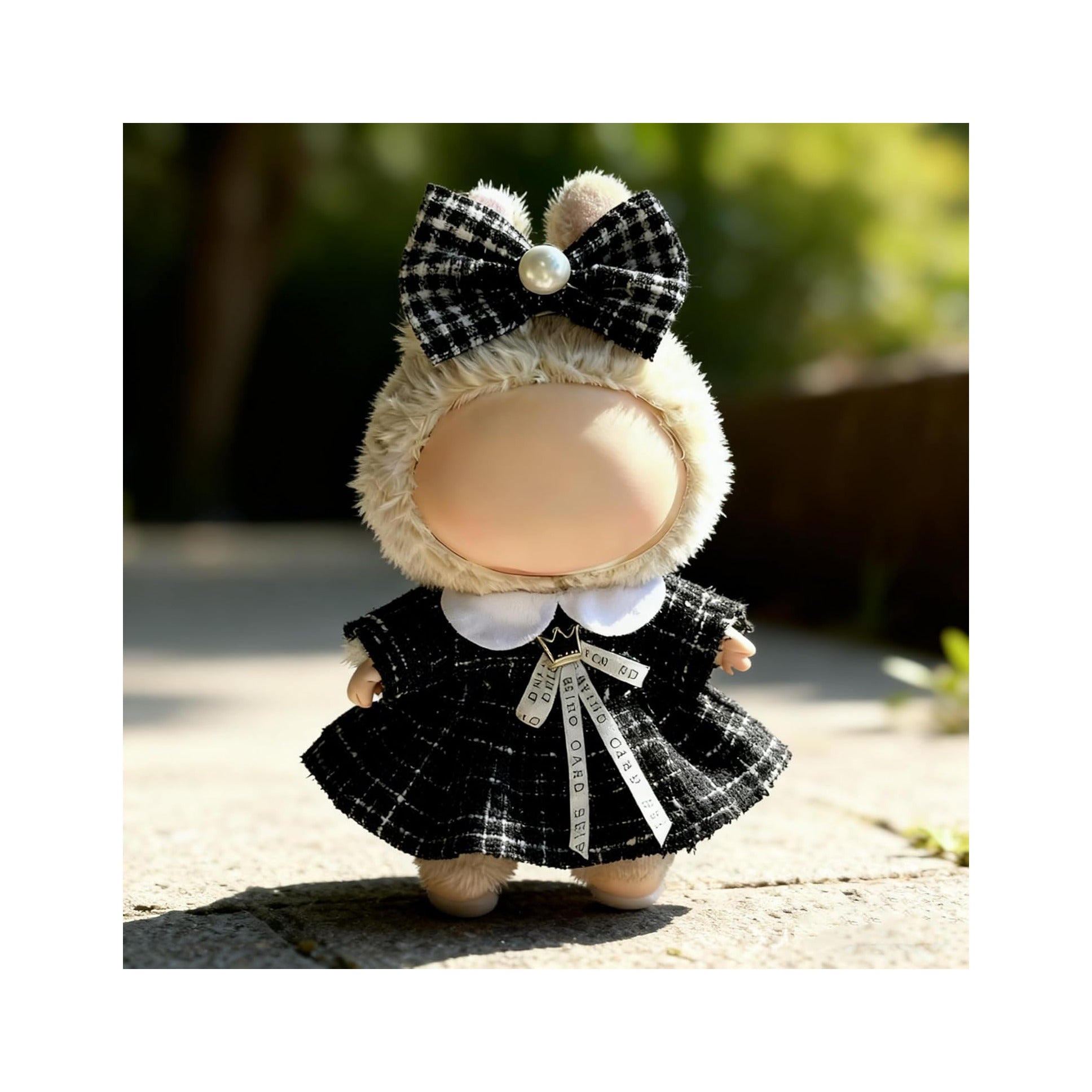 Clothes for LABUBU 17cm Doll (NO Doll), Outfit for LABUBU, Dress and Hairpin Set for LABUBU Dress Up, Fashion and Premium Dolls Accessories for LABUBU