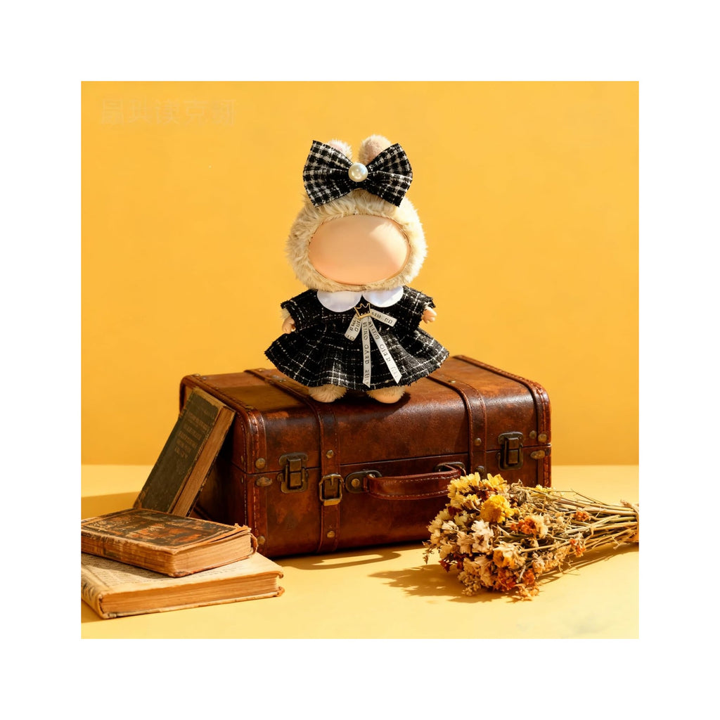 Clothes for LABUBU 17cm Doll (NO Doll), Outfit for LABUBU, Dress and Hairpin Set for LABUBU Dress Up, Fashion and Premium Dolls Accessories for LABUBU