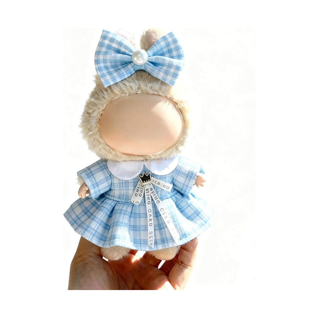 Clothes for LABUBU 17cm Doll (NO Doll), Outfit for LABUBU, Dress and Hairpin Set for LABUBU Dress Up, Fashion and Premium Dolls Accessories for LABUBU