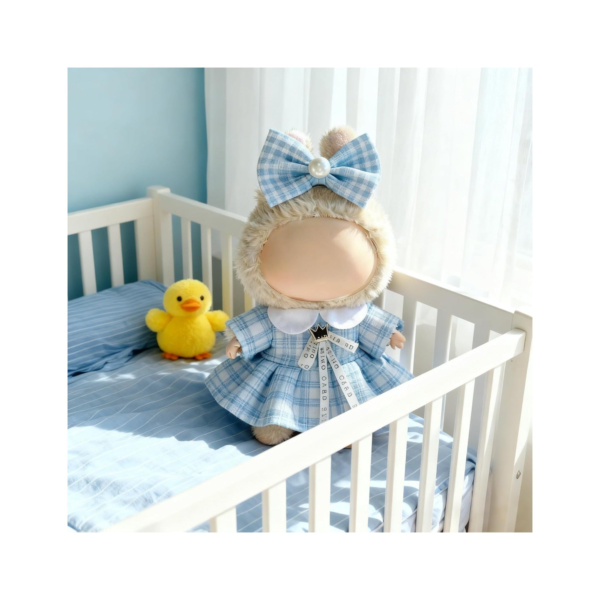 Clothes for LABUBU 17cm Doll (NO Doll), Outfit for LABUBU, Dress and Hairpin Set for LABUBU Dress Up, Fashion and Premium Dolls Accessories for LABUBU
