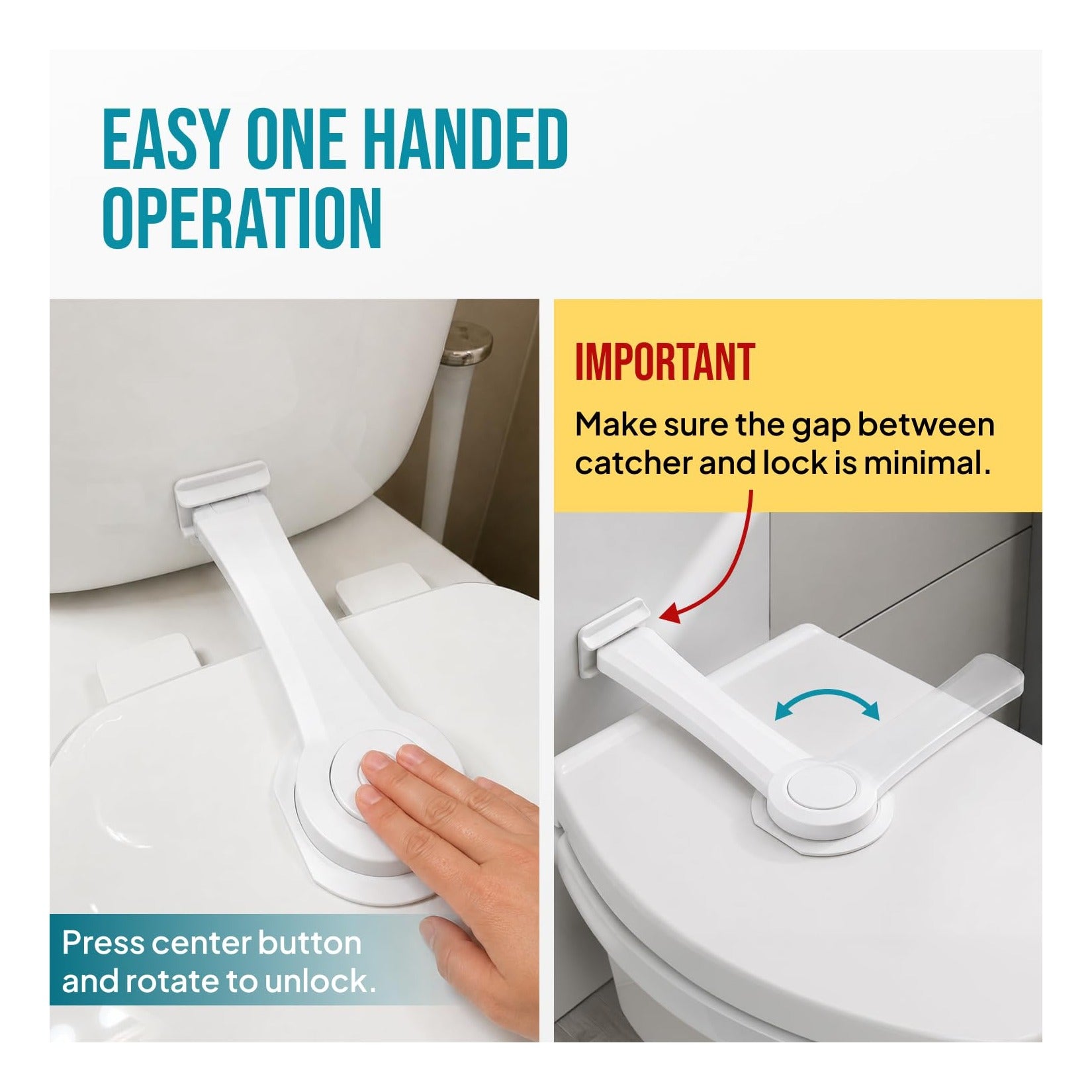 Upgraded Toilet Lock Baby Proof (2 Pack) - Toilet Seat & Lid Lock Kit