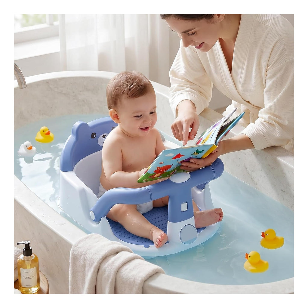 Baby Bath Seat for Babies 6 Months & up Non-Slip Toddler Bath Seats for Sitting Up Infant Bathtub Chair with Suction Cups and Soft Cushion for Baby Shower Tub Seat