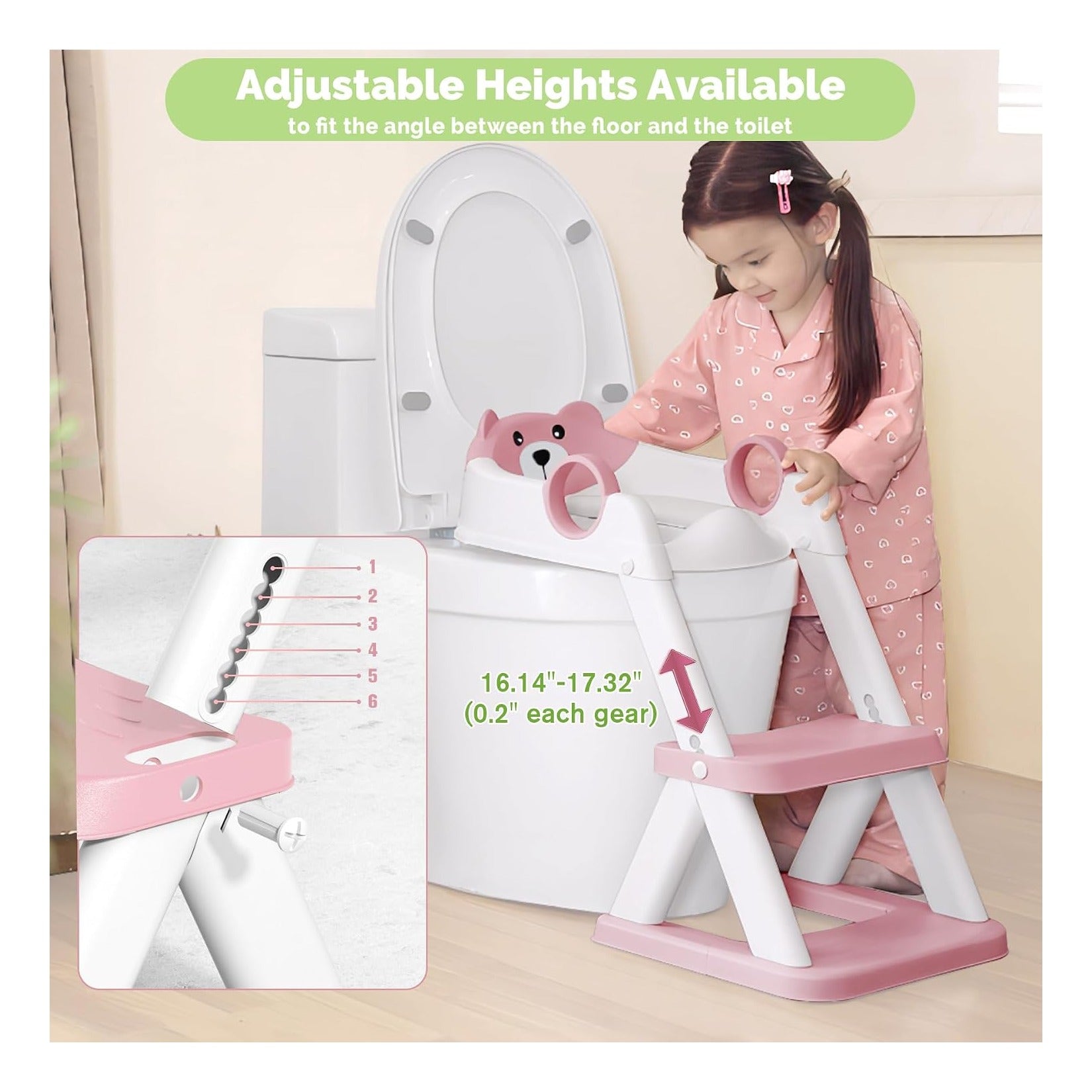 Toilet Seat, Potty Training Seat for Toddler, Upgraded 2-in-1 Potty Toilet Training for Boys and Girls, Waterproof Cushioned Mat with Non-Slip Step Stool