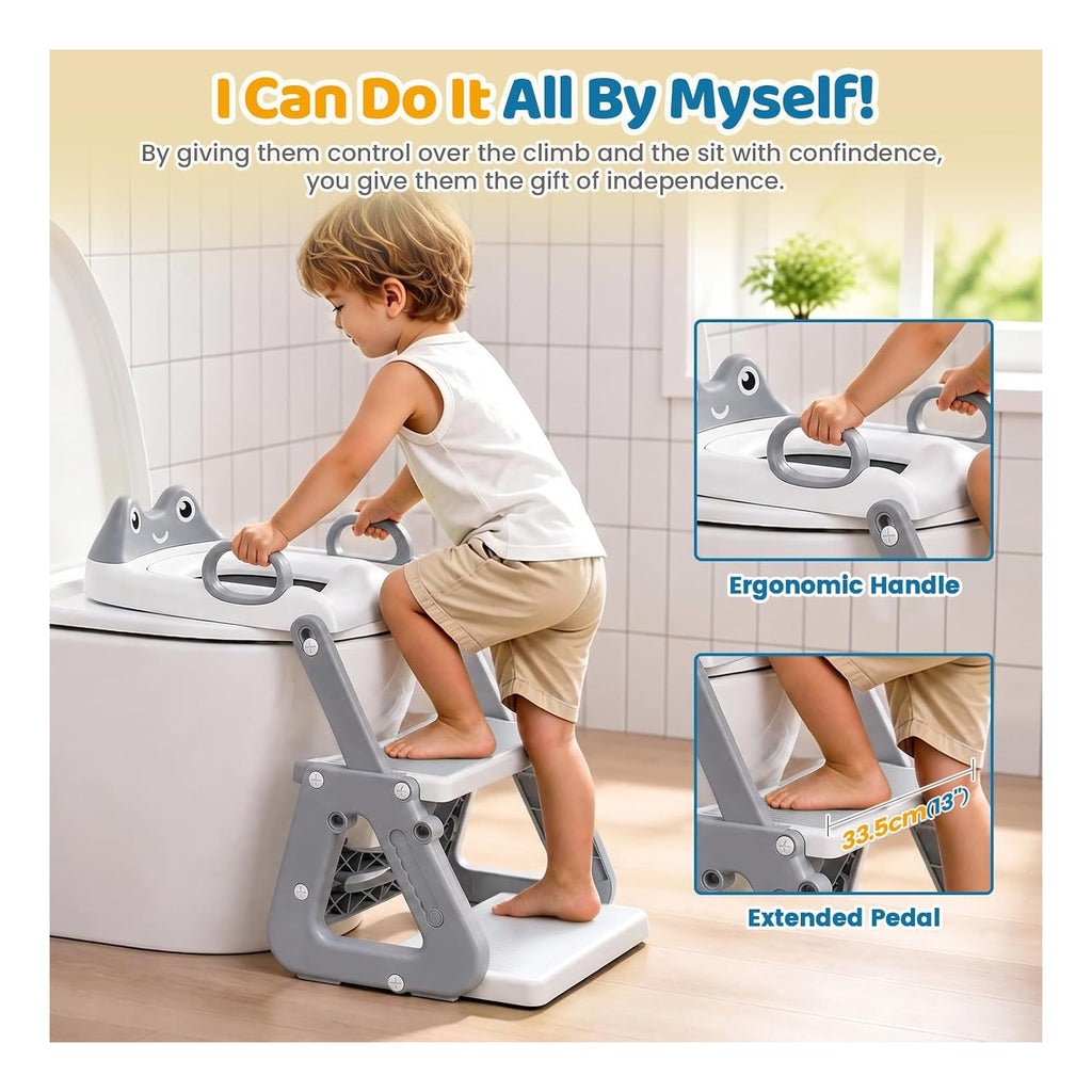 Potty Training Seat with Step Stool, Toddler Toilet Seat with Ladder
