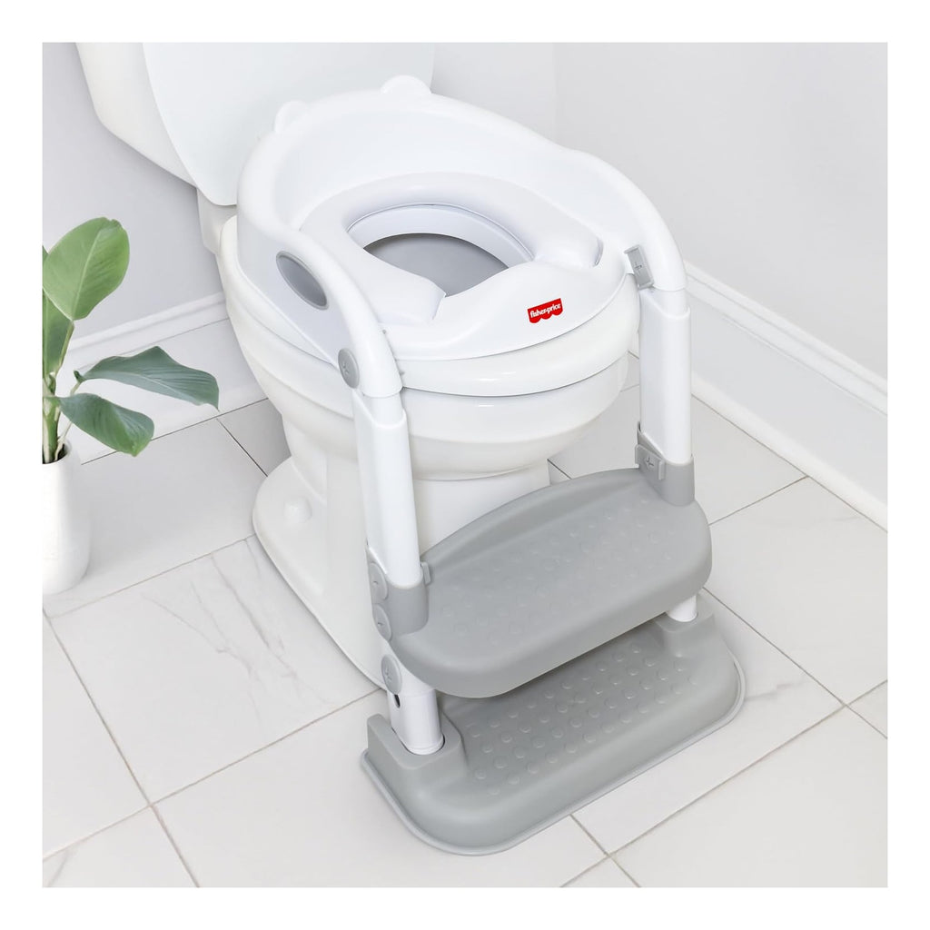 Potty Training Seat with Adjustable Step Stool Ladder, 2-in-1 Potty Training Toilet for Toddlers with Splash Guard, Anti-Slip Pads, Cushioned Seat