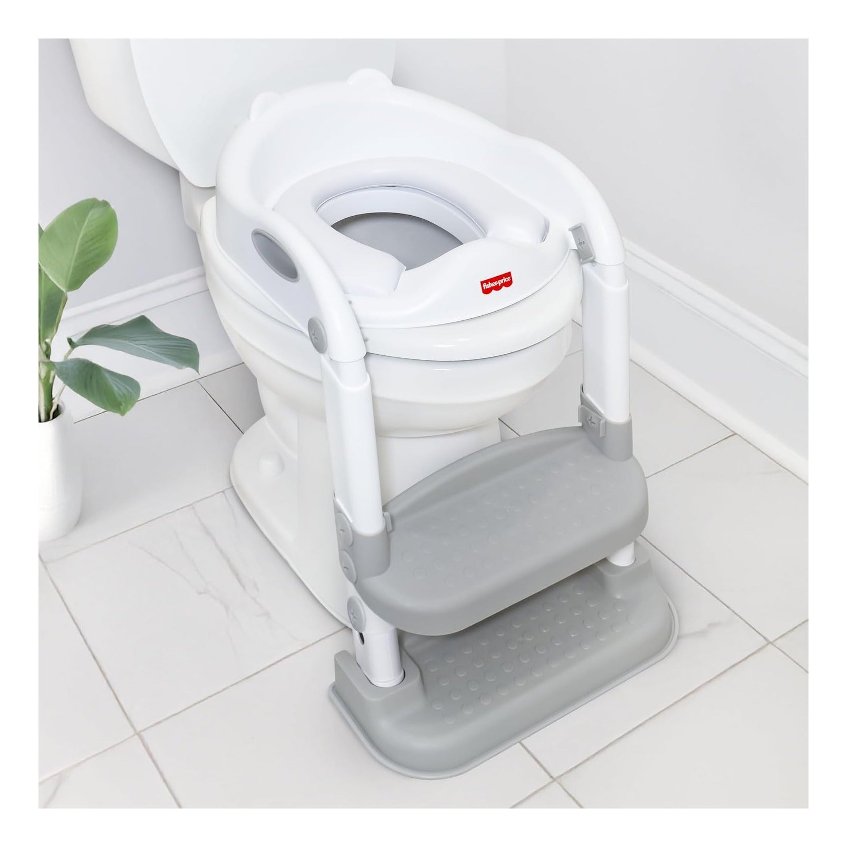 Potty Training Seat with Adjustable Step Stool Ladder, 2-in-1 Potty Training Toilet for Toddlers with Splash Guard, Anti-Slip Pads, Cushioned Seat
