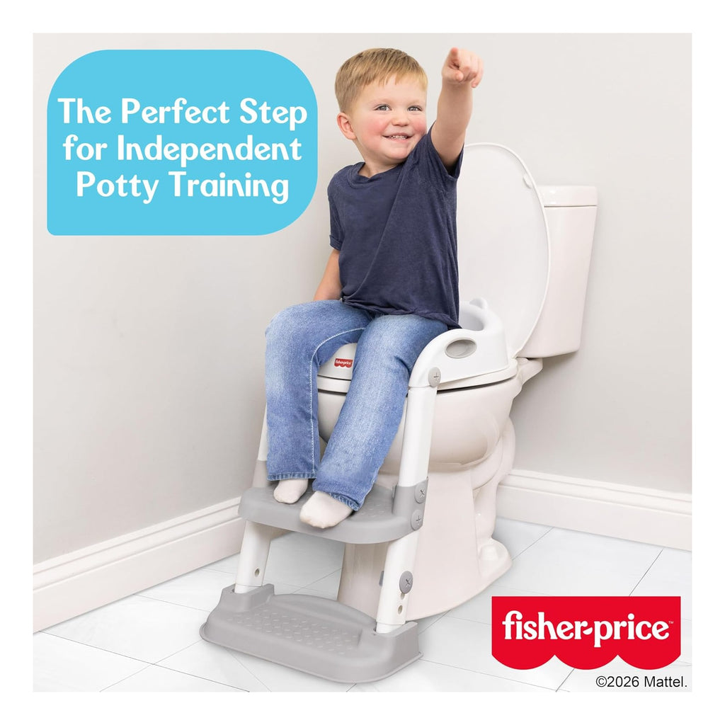 Potty Training Seat with Adjustable Step Stool Ladder, 2-in-1 Potty Training Toilet for Toddlers with Splash Guard, Anti-Slip Pads, Cushioned Seat