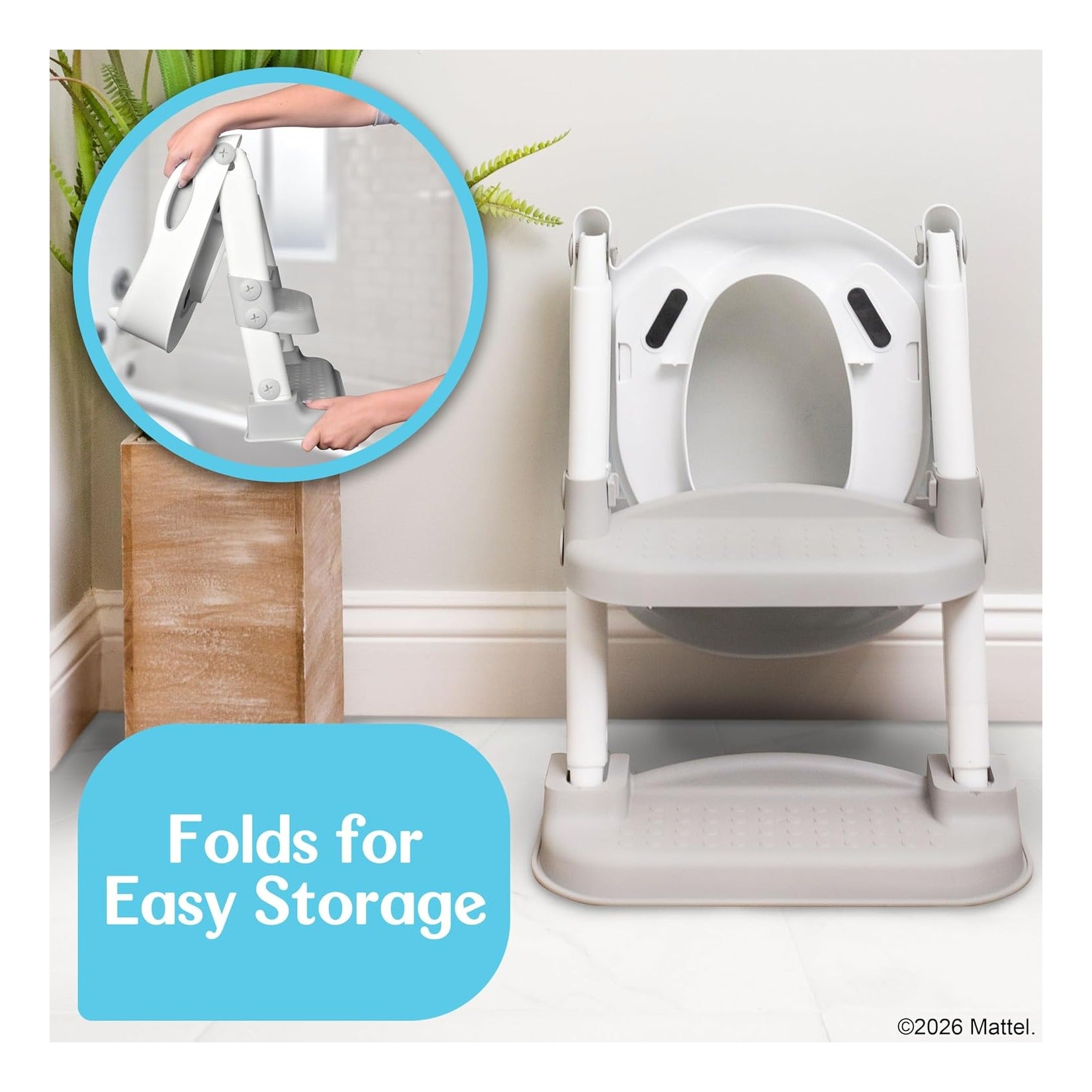 Potty Training Seat with Adjustable Step Stool Ladder, 2-in-1 Potty Training Toilet for Toddlers with Splash Guard, Anti-Slip Pads, Cushioned Seat