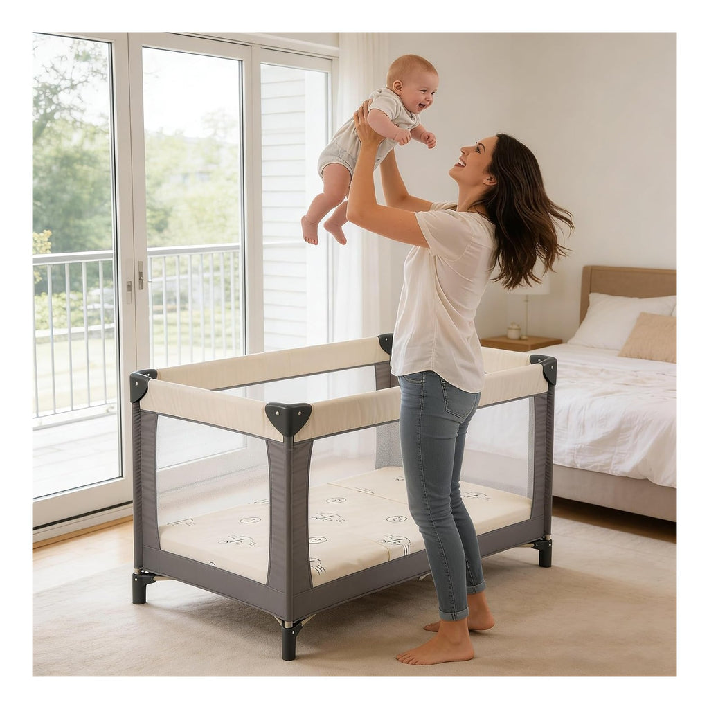 Pack and Play Mattress Topper 38" x 26" Premium Foam for Playpen and Playard