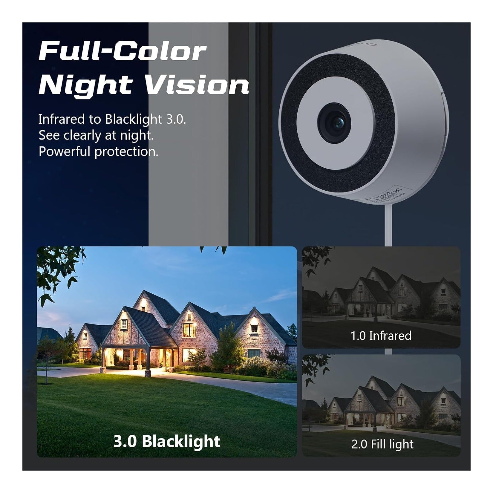 3MP 2K Window Camera for Home Security, Indoor Camera with Outdoor View, Full-Color Night Vision, Human & Vehicle Detection, 24/7 Recording, Easy to Install