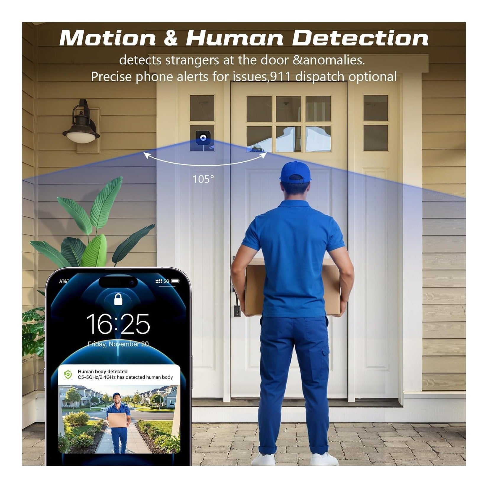 3MP 2K Window Camera for Home Security, Indoor Camera with Outdoor View, Full-Color Night Vision, Human & Vehicle Detection, 24/7 Recording, Easy to Install