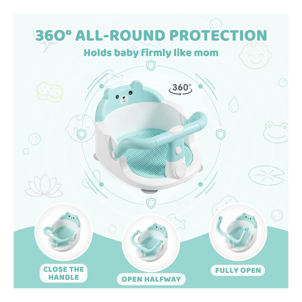 Baby Bath Seat for Babies 6 Months & Up, Toddler Bathtub Chair, Cyan