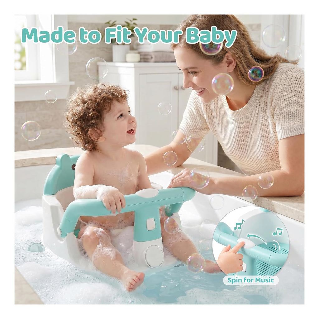 Baby Bath Seat for Babies 6 Months & Up, Toddler Bathtub Chair, Cyan