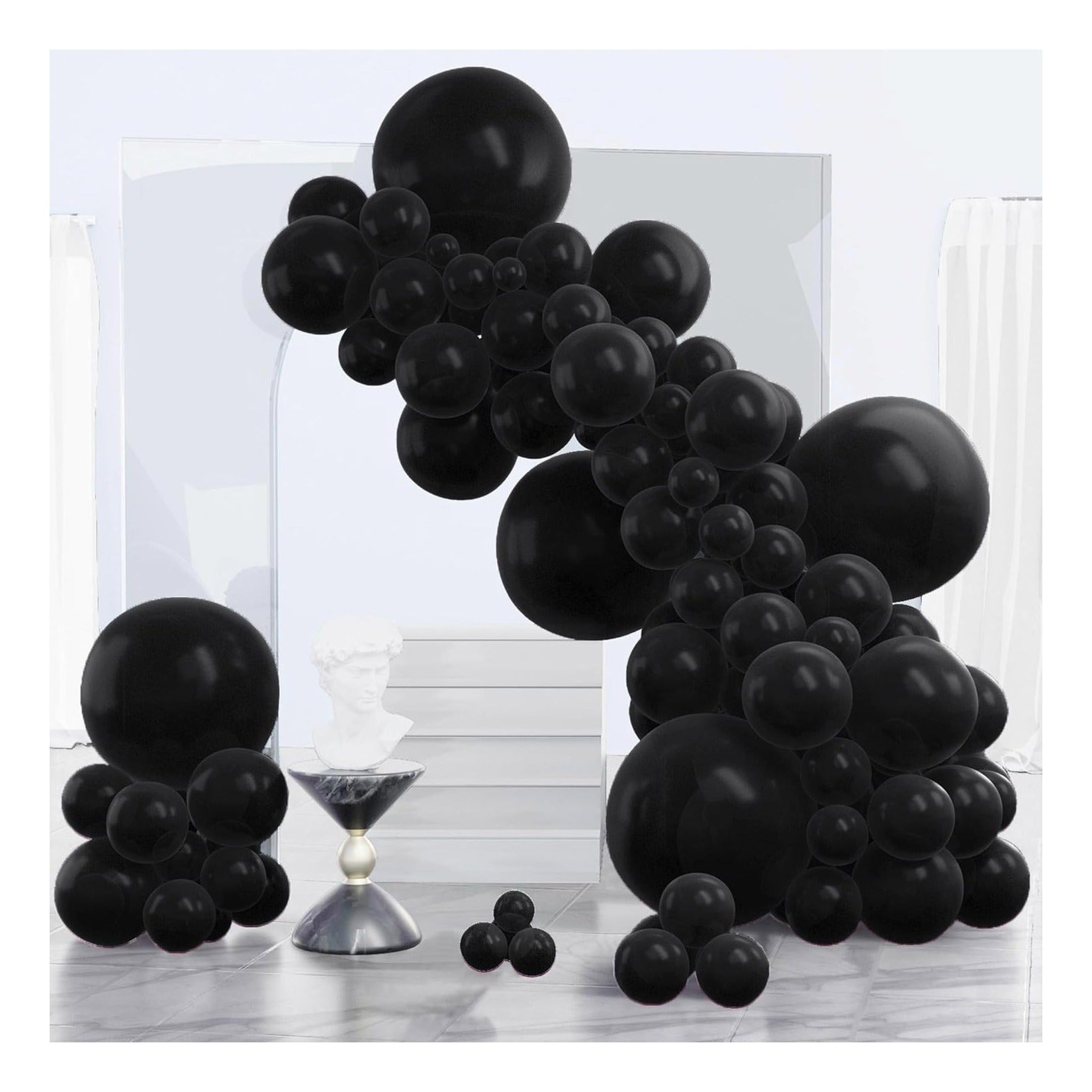 PartyWoo Black Balloons 140pcs Different Sizes of 18 12 10 5 Inch