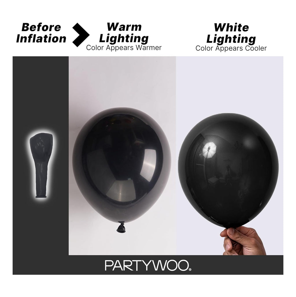 PartyWoo Black Balloons 140pcs Different Sizes of 18 12 10 5 Inch