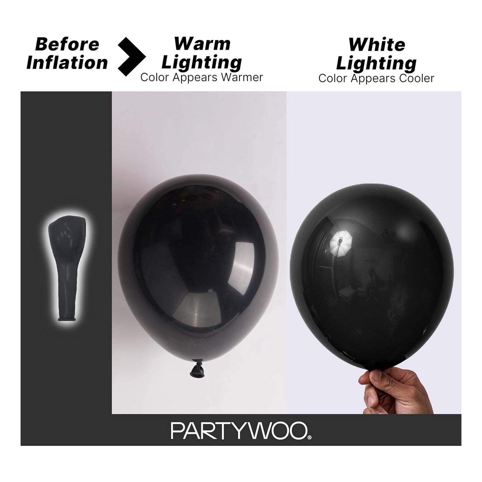 PartyWoo Black Balloons 140pcs Different Sizes of 18 12 10 5 Inch