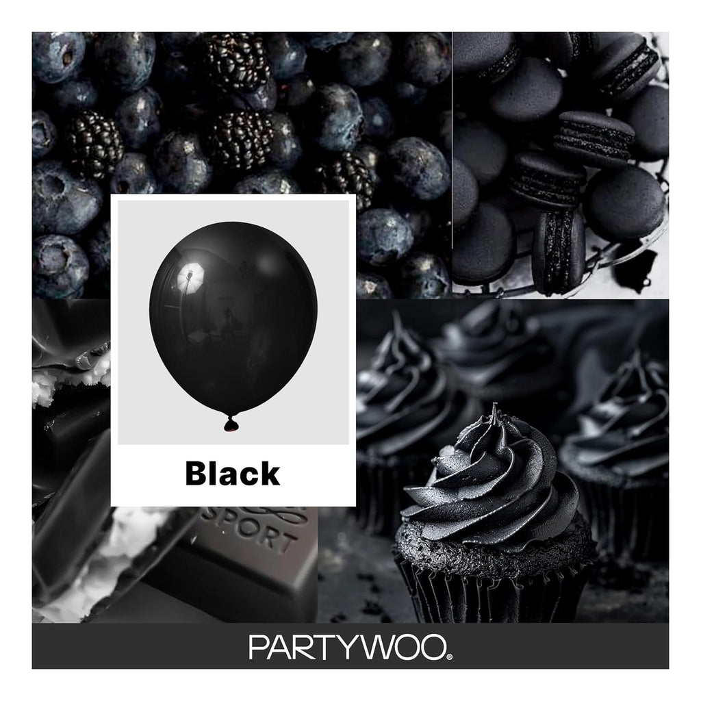 PartyWoo Black Balloons 140pcs Different Sizes of 18 12 10 5 Inch