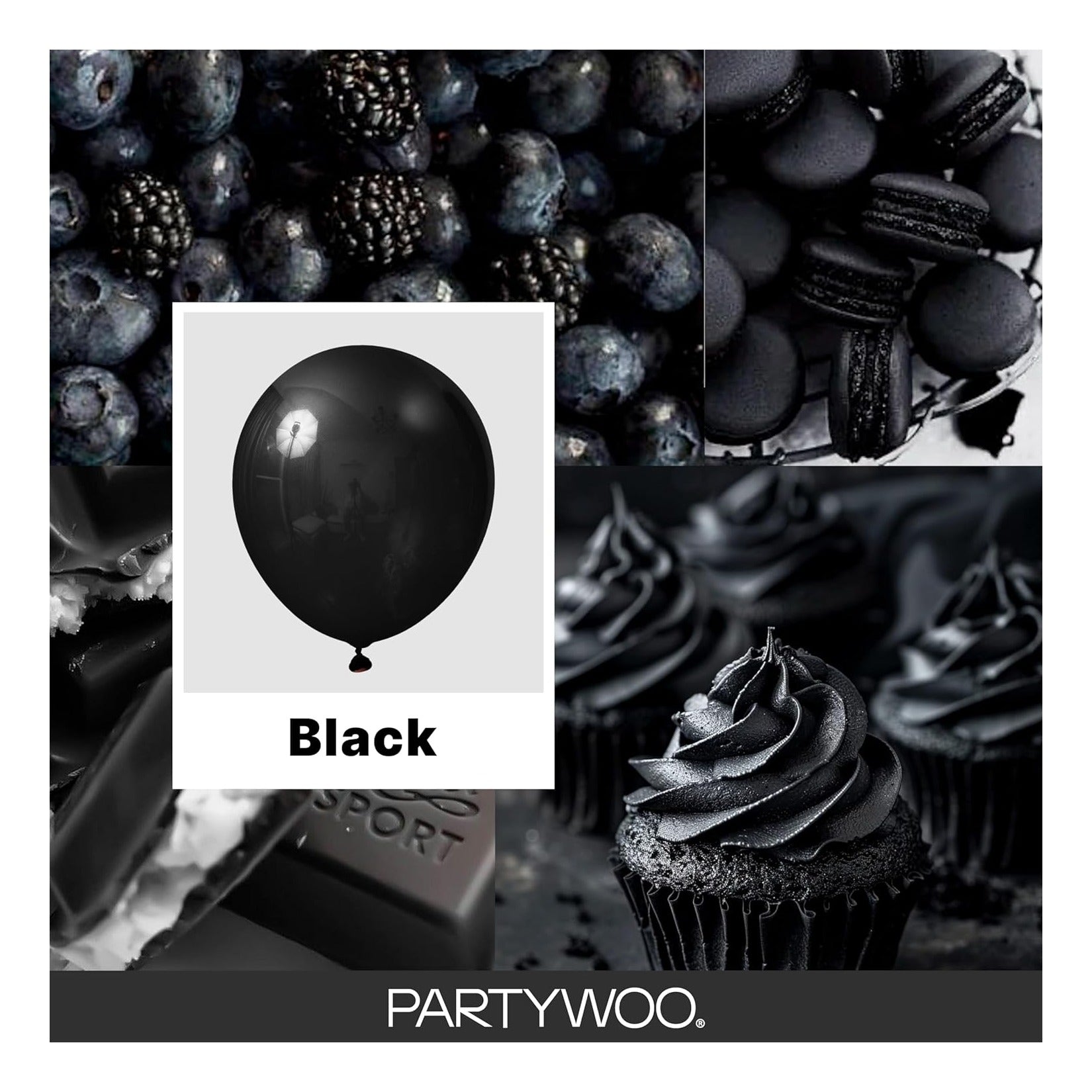 PartyWoo Black Balloons 140pcs Different Sizes of 18 12 10 5 Inch