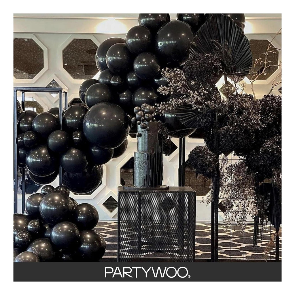 PartyWoo Black Balloons 140pcs Different Sizes of 18 12 10 5 Inch
