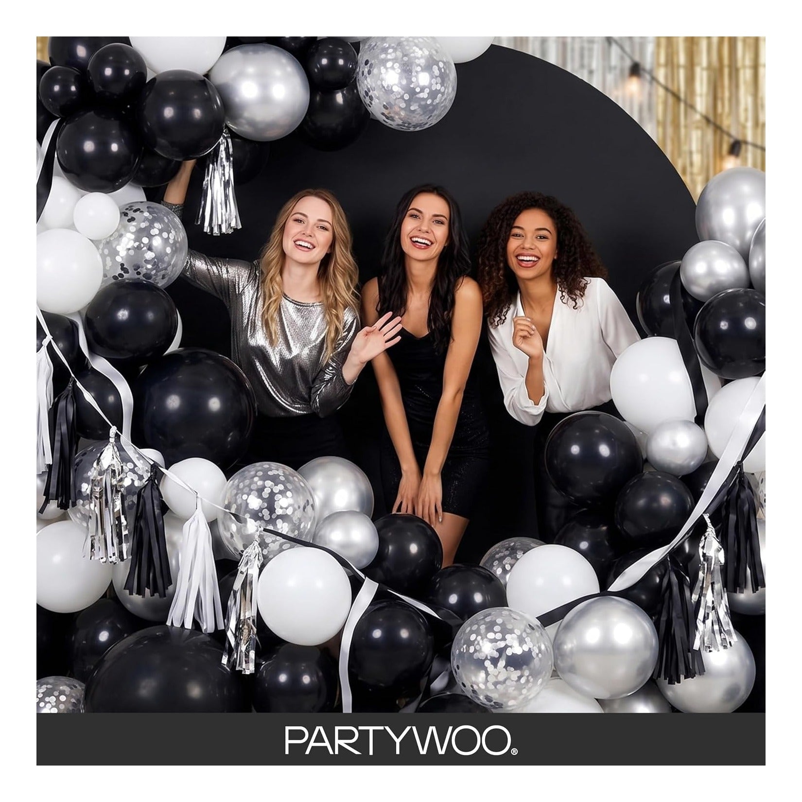 PartyWoo Black Balloons 140pcs Different Sizes of 18 12 10 5 Inch