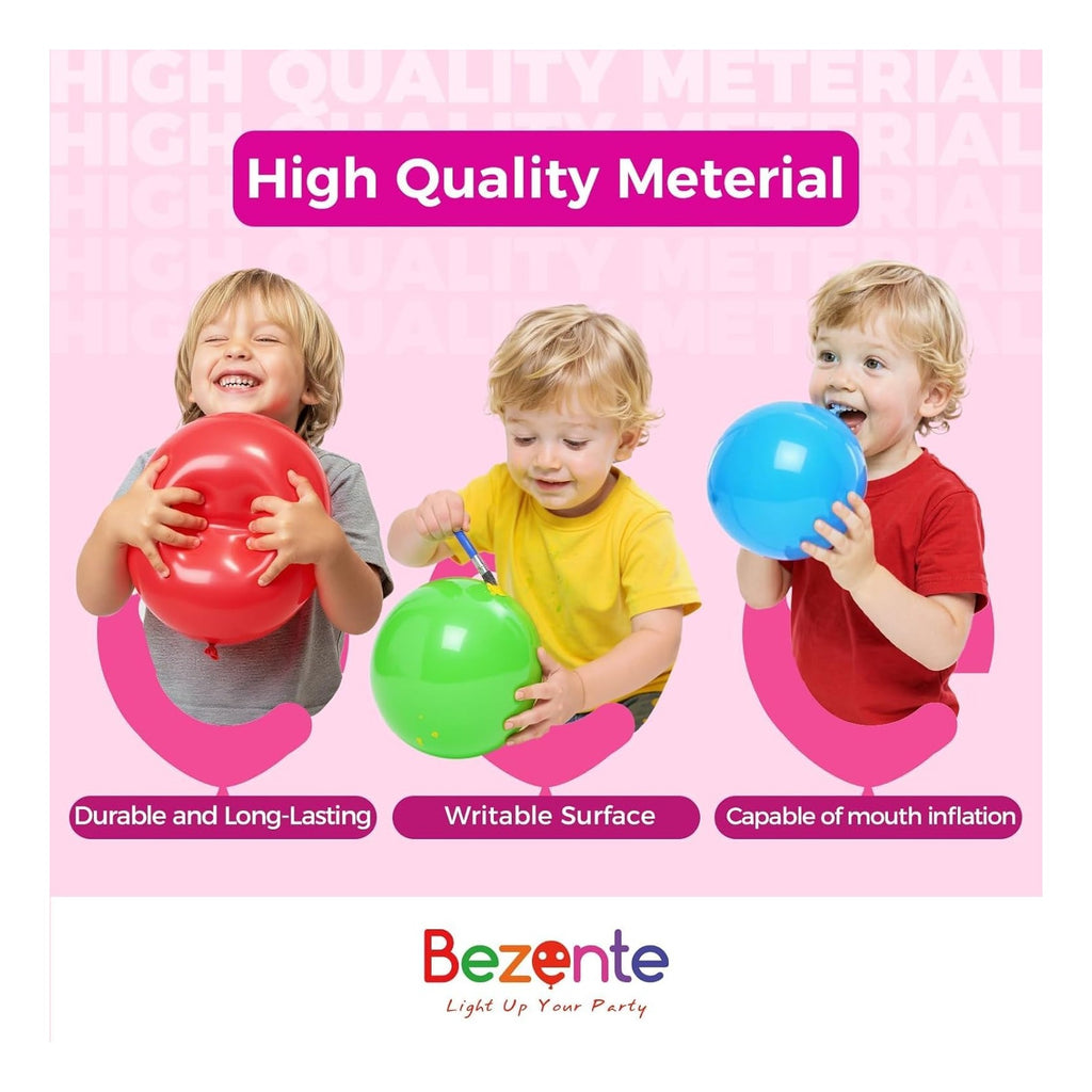 Assorted Latex Rainbow Balloons 100 Pack 12 inch