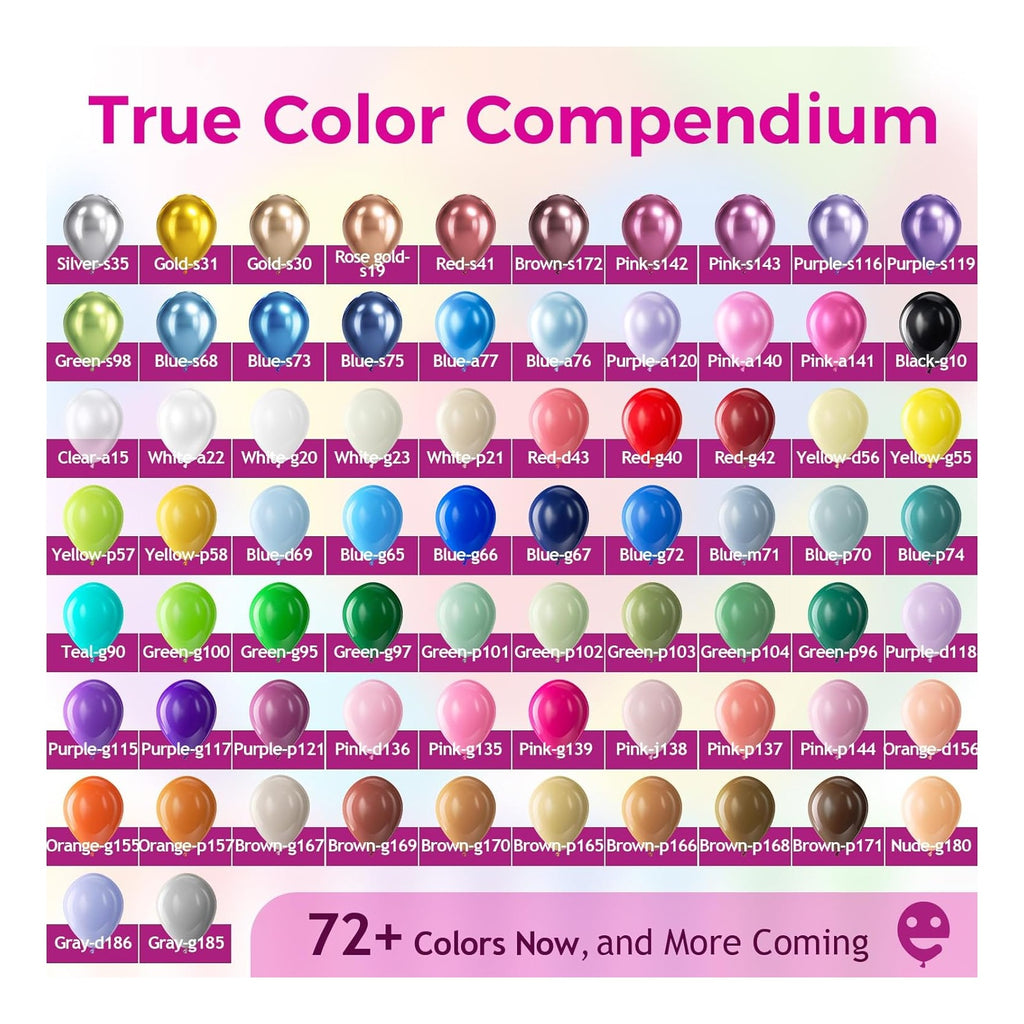 Assorted Latex Rainbow Balloons 100 Pack 12 inch