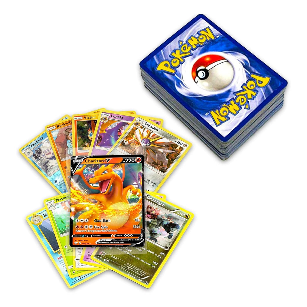 50+ Official Pokemon Cards Collection with 5 Foils in Any Combination and at Least 1 Rarity, GX, EX, FA, Tag Team, Or Secret Rare