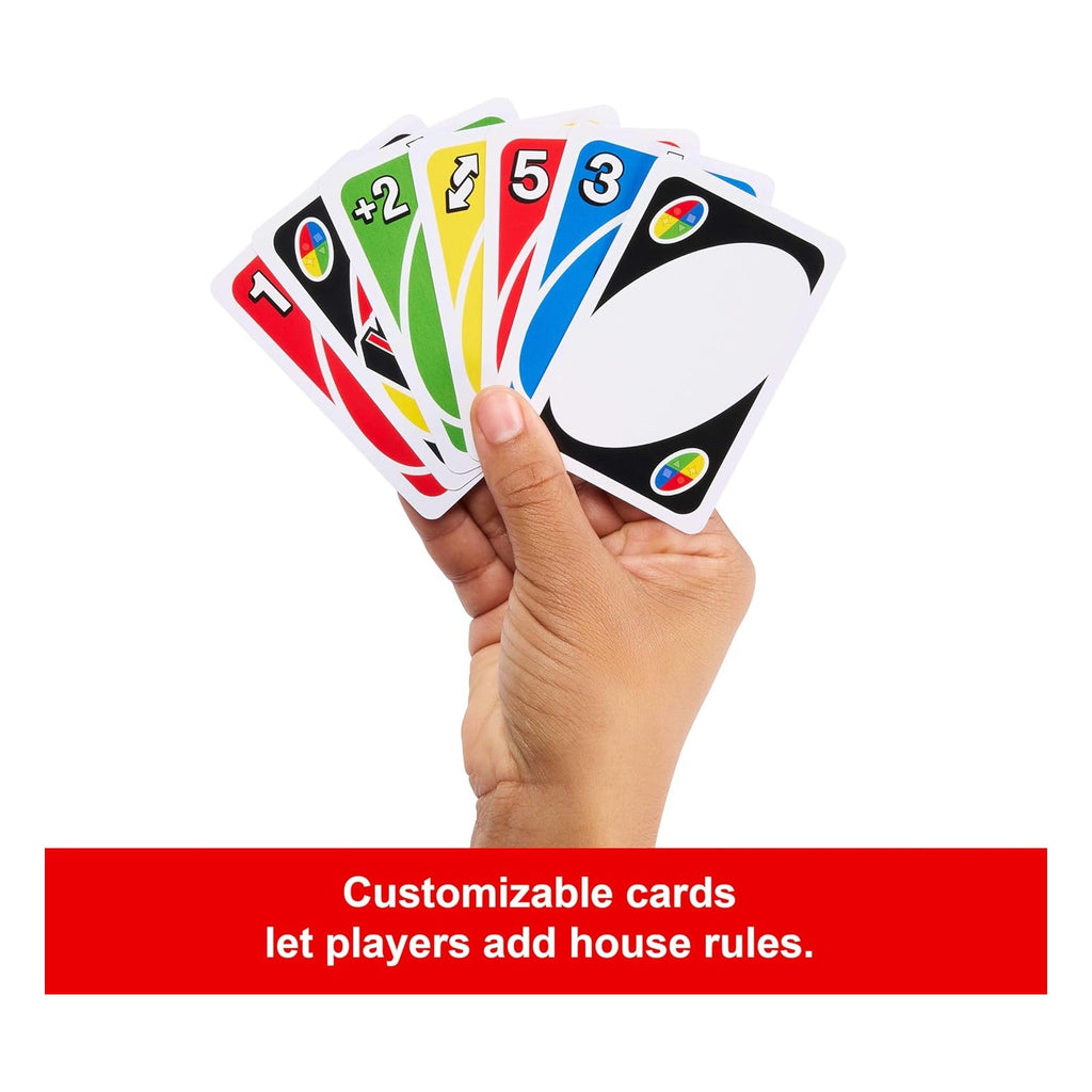 UNO Card Game for Kid, Adult & Family Nights & Parties, Travel & Vacations, Color Blind Accessible & Customizable Deck