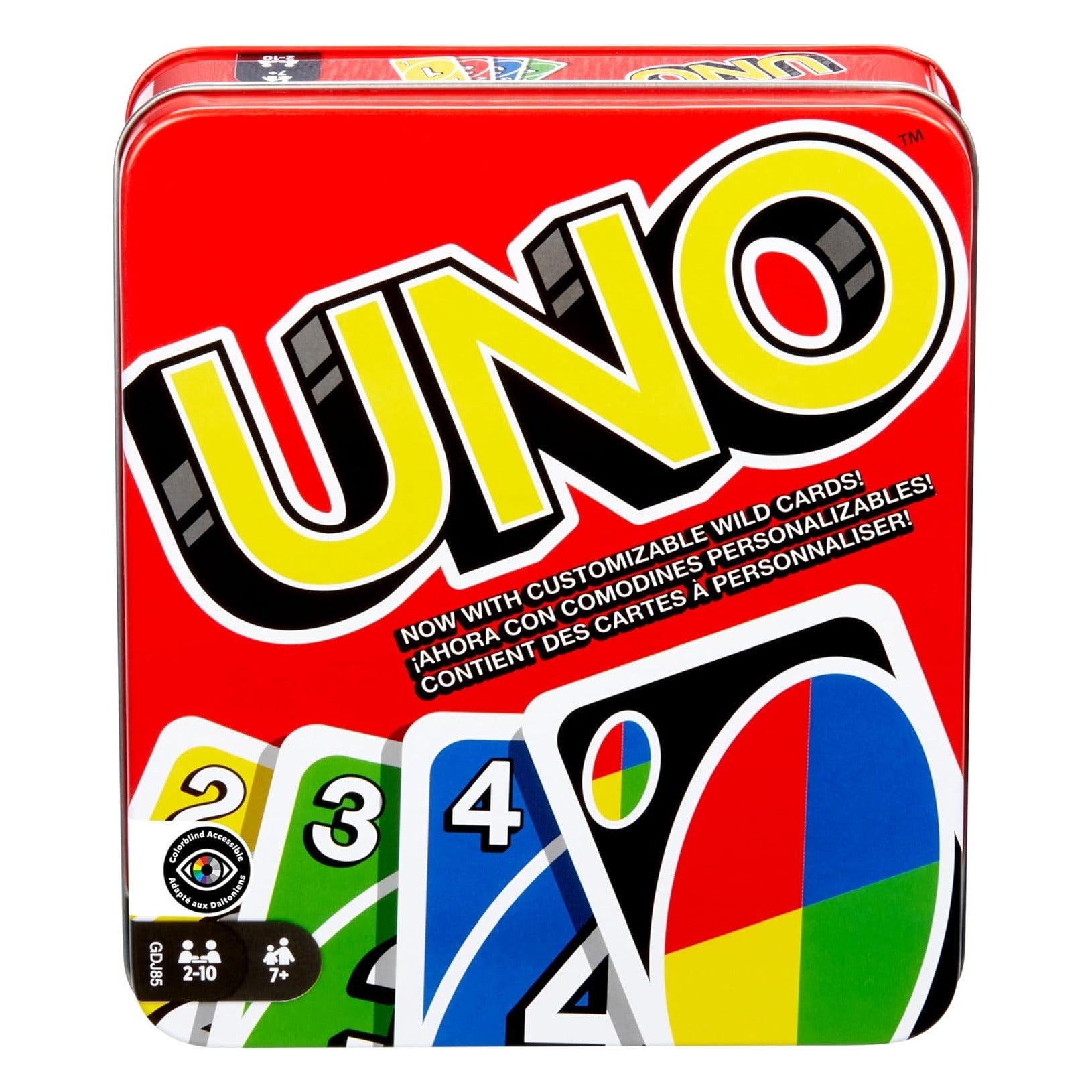 UNO Card Game for Kid, Adult & Family Nights & Parties, Travel & Vacations, Color Blind Accessible & Customizable Deck