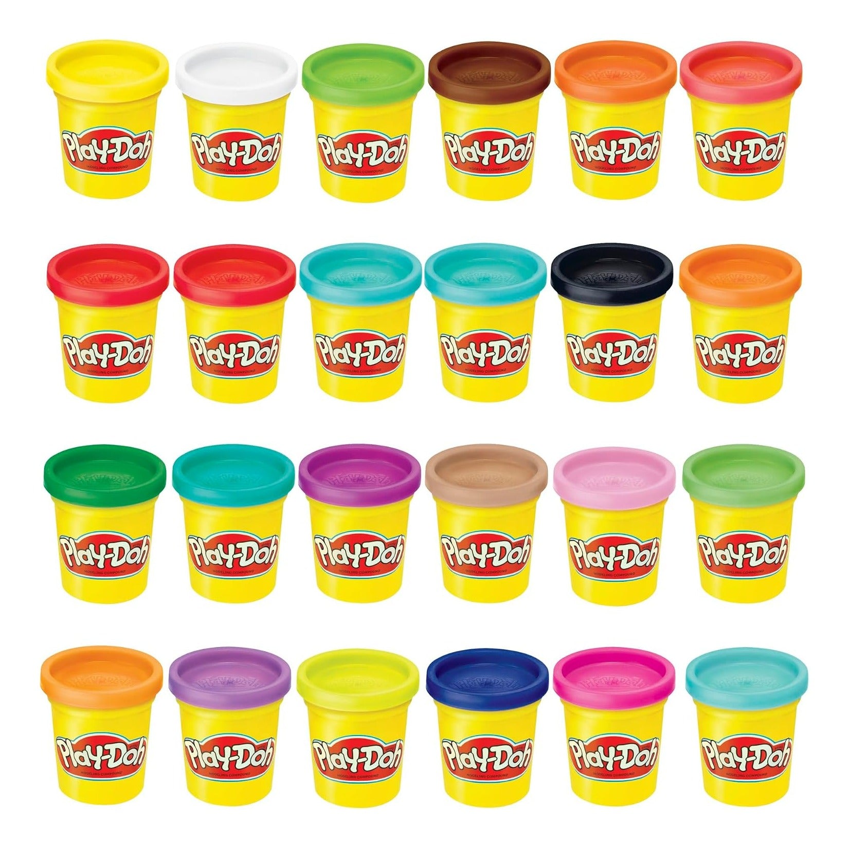 Play-Doh Modeling Compound 24-Pack Case of Colors, Non-Toxic, 3 Oz Cans of Assort. Colors, Back to School Classroom Supplies, Preschool Toys, Ages 2+