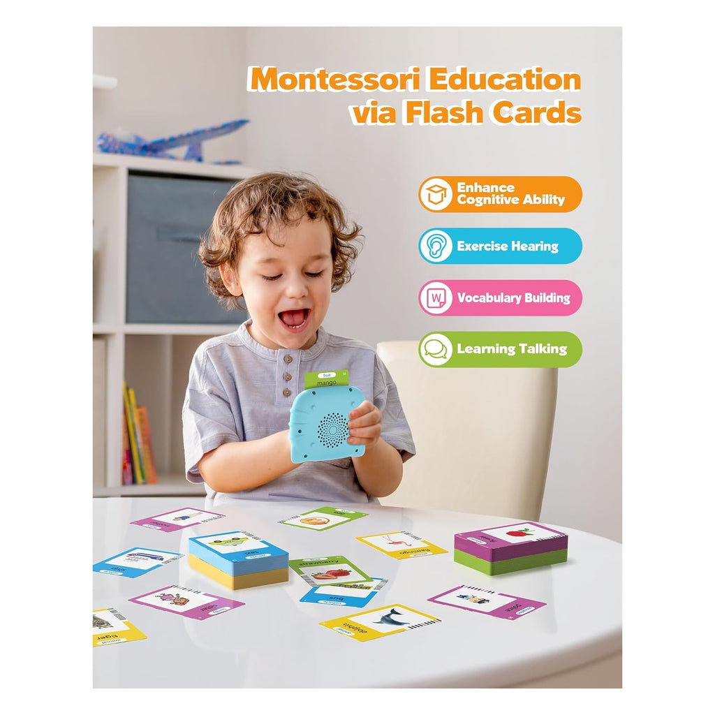 Talking Flash Cards for Toddlers Ages 1‑4,224 Words English Blue