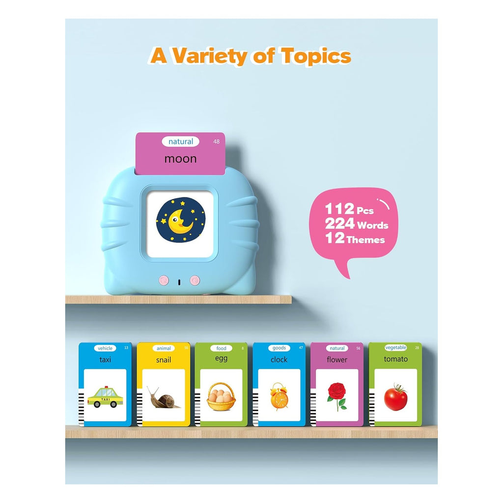 Talking Flash Cards for Toddlers Ages 1‑4,224 Words English Blue